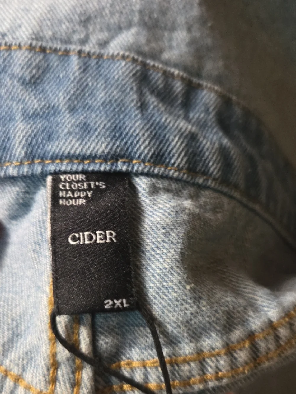 Cider Light Blue Denim Overalls with Dark Blue Straps Oversized 2x - Picture 4 of 11